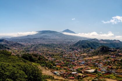 aerial photograph of city near mountain