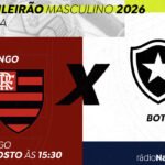 Flamengo e Botafogo duelam pelo topo e reabilitação em clássico transmitido ao vivo