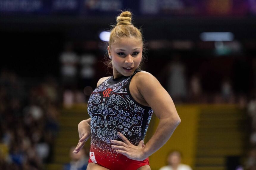 Flávia Saraiva domina o solo e a trave no encerramento do Brasileiro de Ginástica