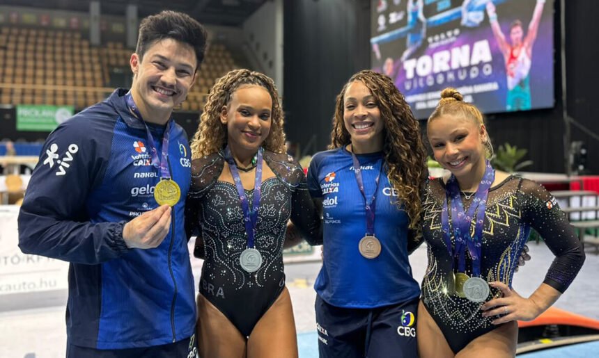 Brasil garante seis medalhas na Hungria com direito a dobradinhas femininas no pódio