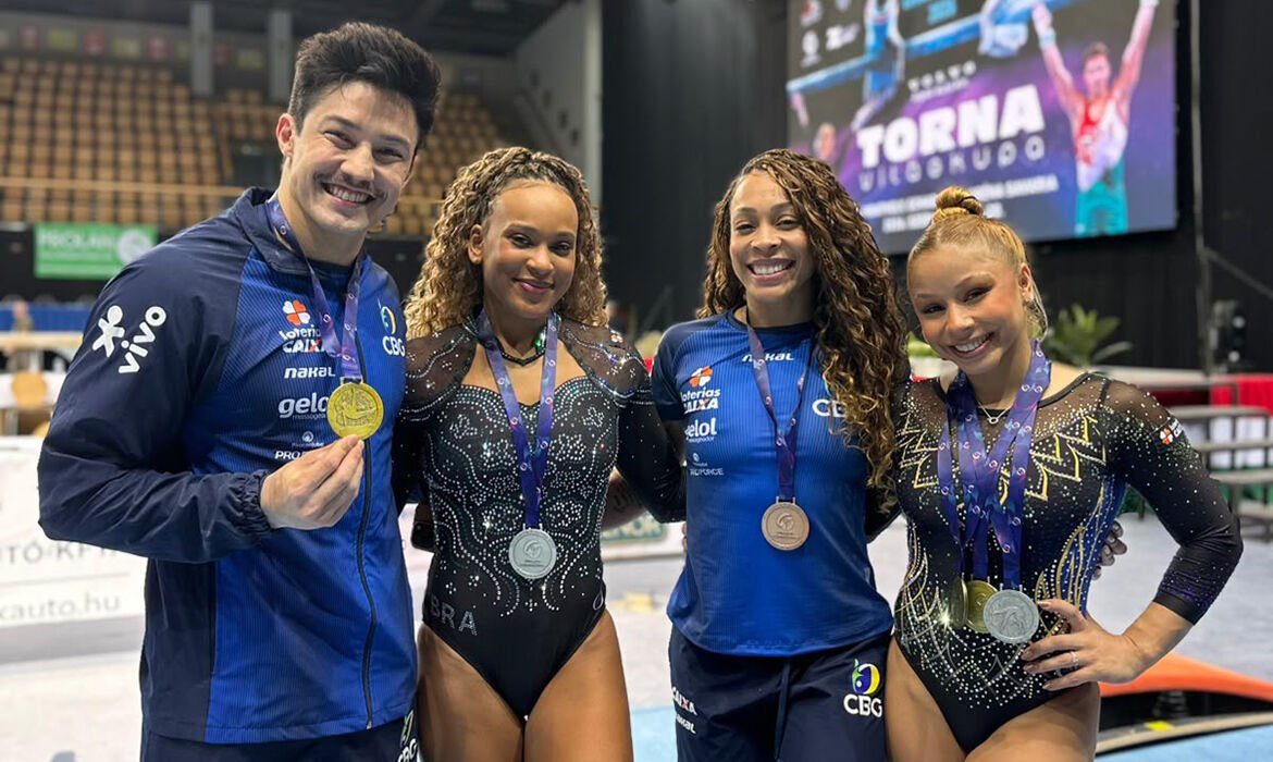 Brasil garante seis medalhas na Hungria com direito a dobradinhas femininas no pódio