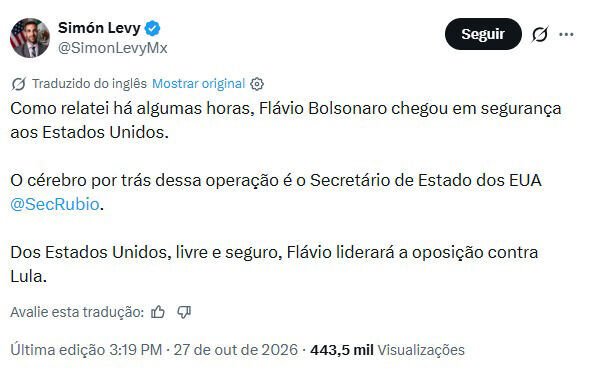 Suposta viagem de Flávio Bolsonaro aos EUA levanta suspeitas sobre Operação Alba